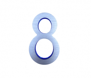 Modern Illuminated 5“ House Numbers Blue
