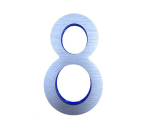 8″ Brushed Blue Backlit House Numbers