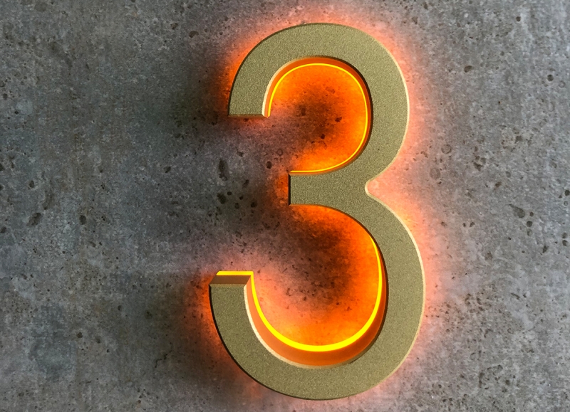 3″ Backlit Outdoor LED House Numbers
