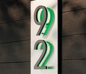 Illuminated House Number Backplate Vertical 5″