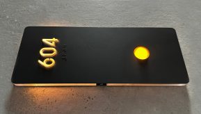 Illuminated Black Modern Room Number Signs Button